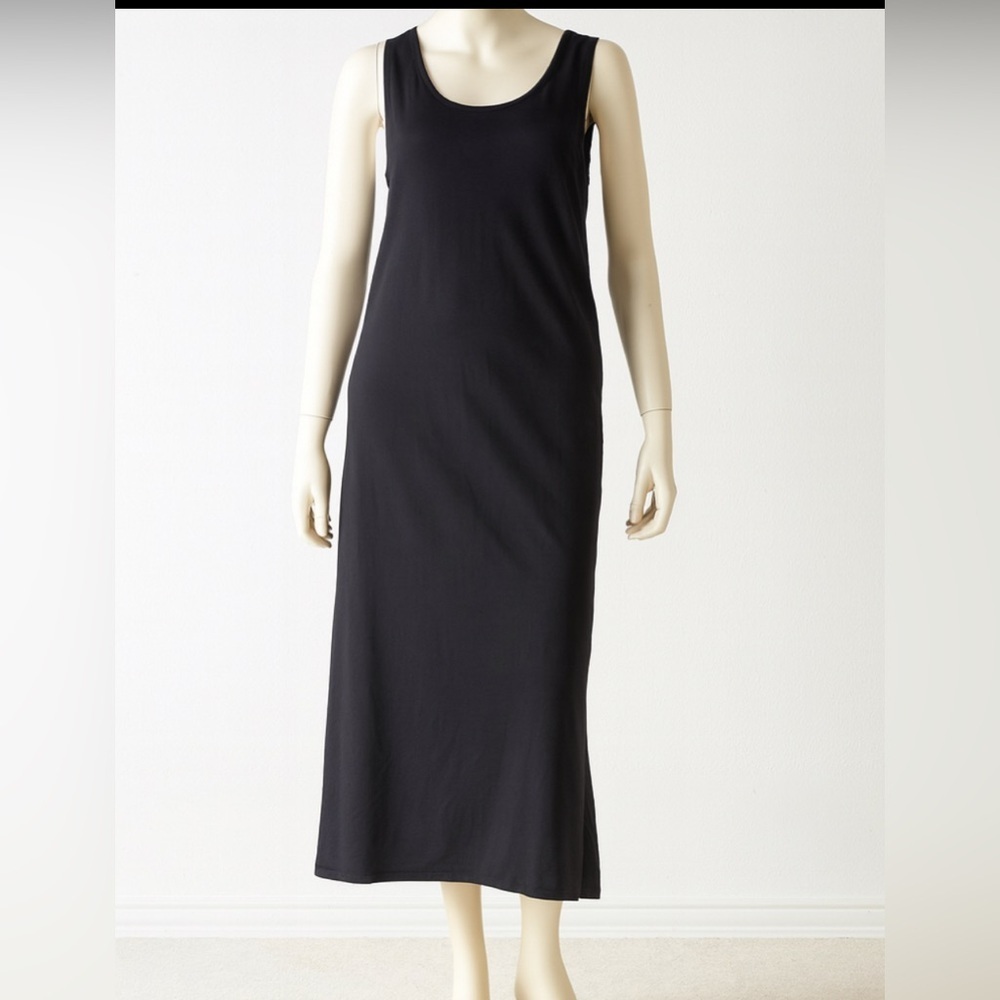 Talbots Black Maxi Dress Sleeveless Cutout Back Women’s Size L Rayon Blend - Picture 2 of 8